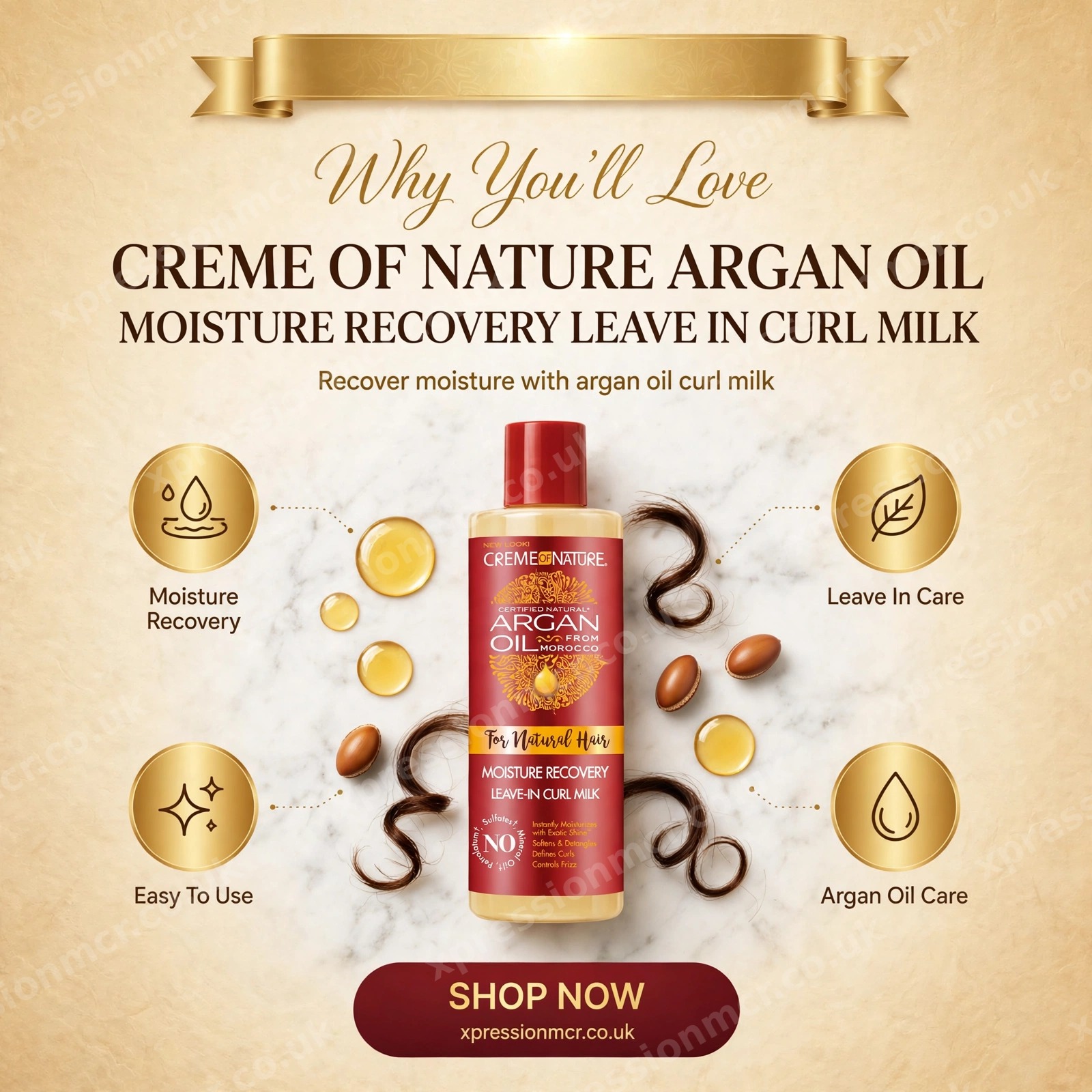 Creme of Nature Argan Oil Moisture Recovery Leave-IN Curl Milk 8oz
