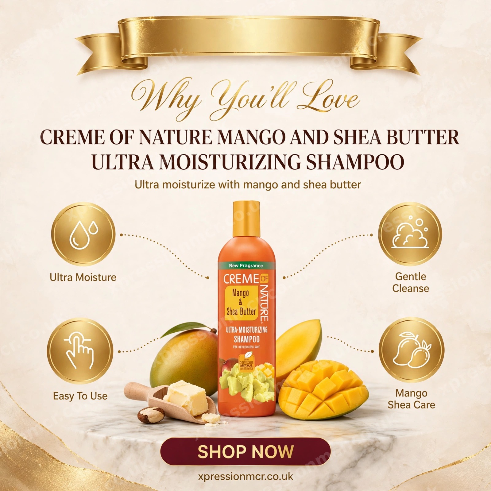 Creme of Nature Mango & Shea Butter Ultra-Moisturizing Shampoo 12oz / 354mL