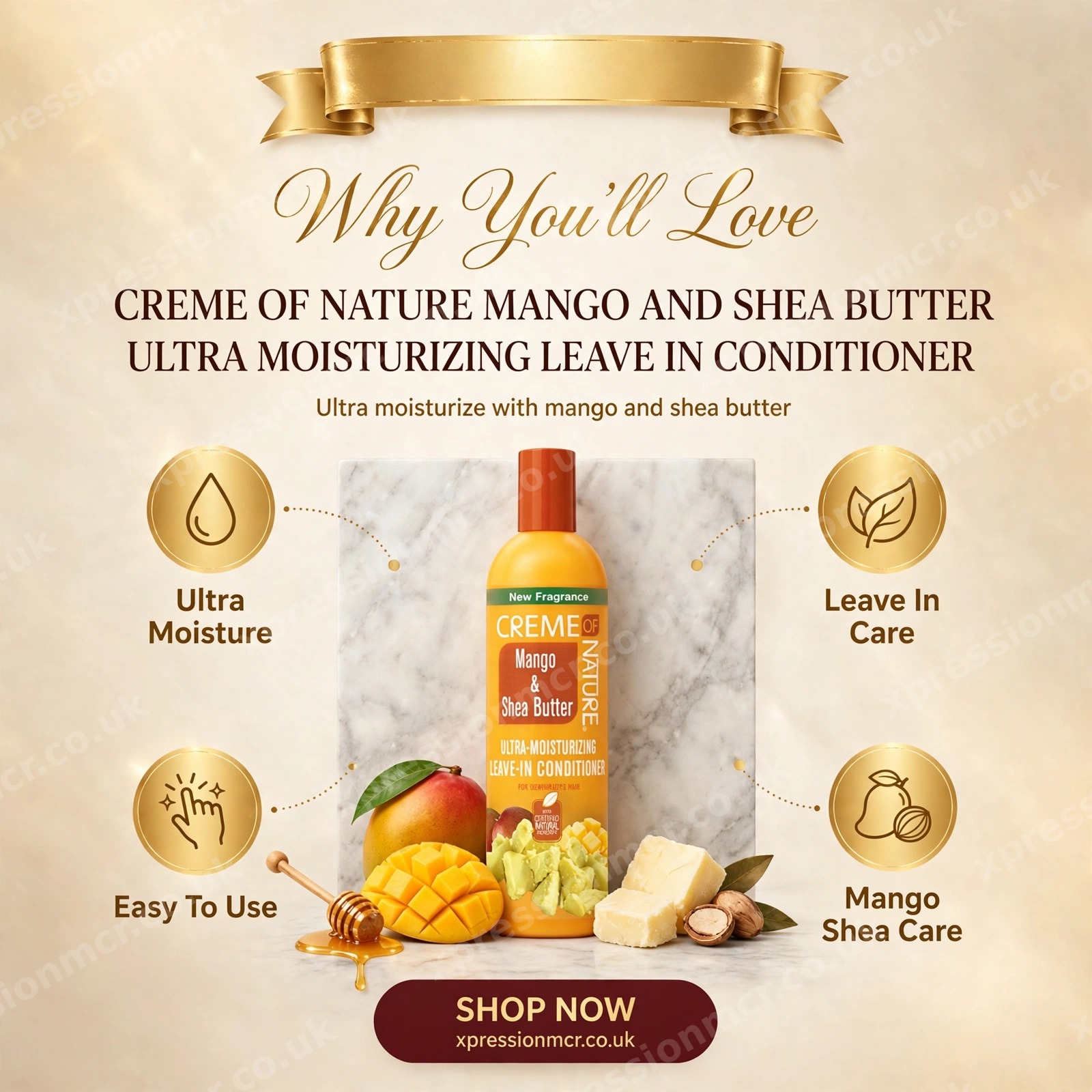 Creme of Nature Mango & Shea Butter Ultra Moisturizing Leave in Conditioner 8.45 fl.oz / 250ML