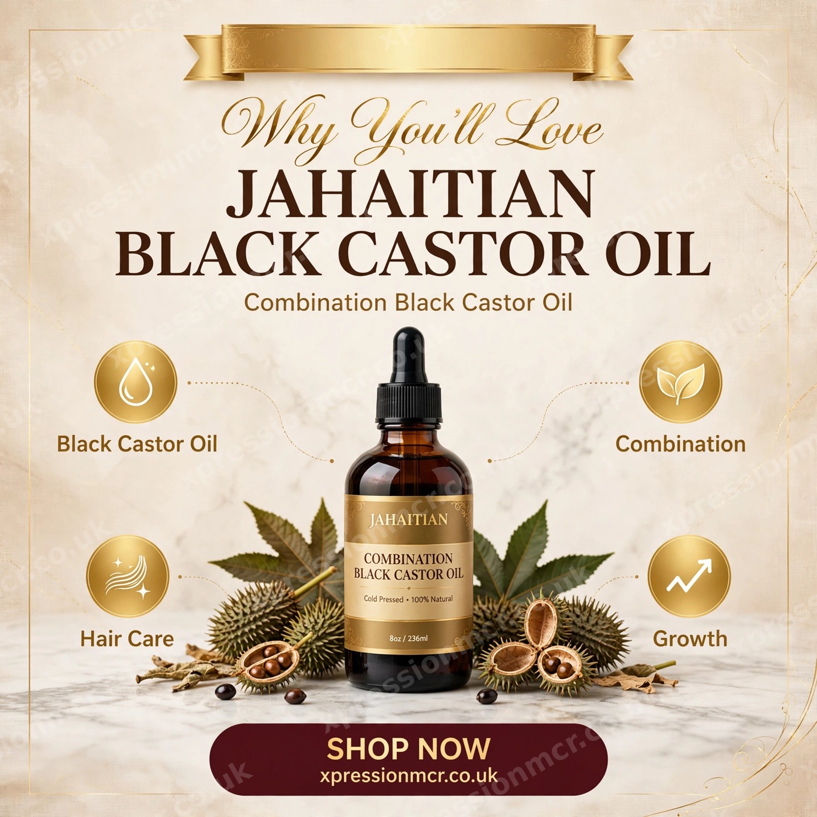 Jahaitian Combination Black Castor Oil 8oz