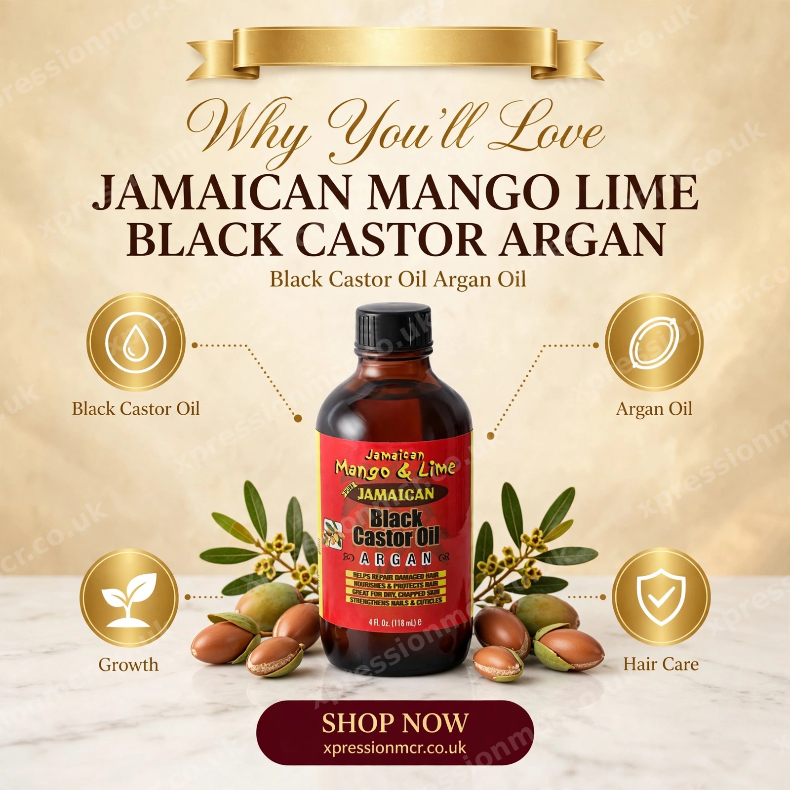 Jamaican Mango & Lime Black Castor Oil Argan Oil 4 Fl.oz / 118 ML