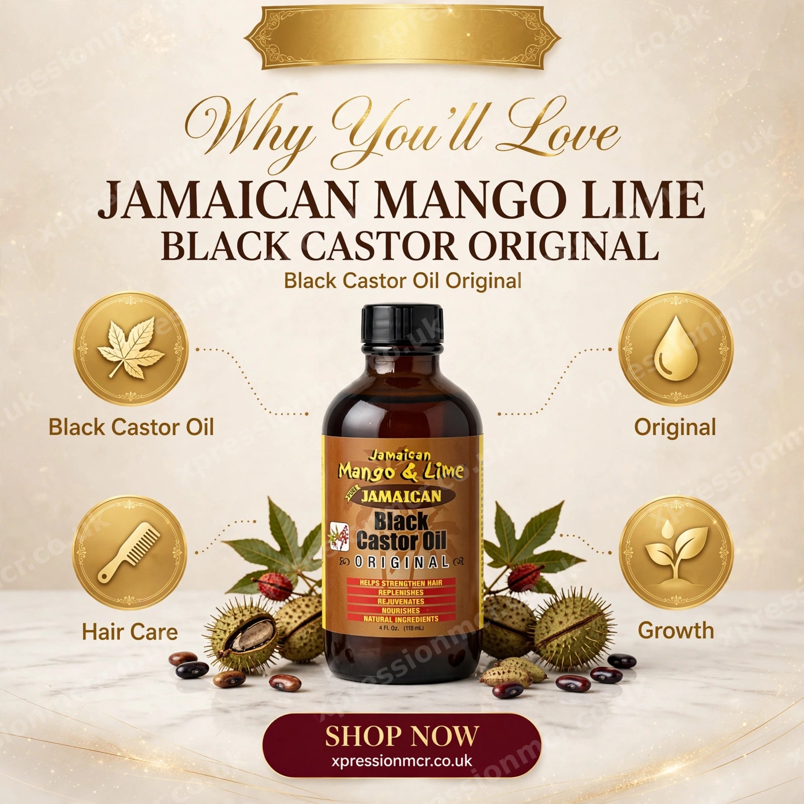 Jamaican Mango & Lime Black Castor Oil 4 oz / 118mL - Original