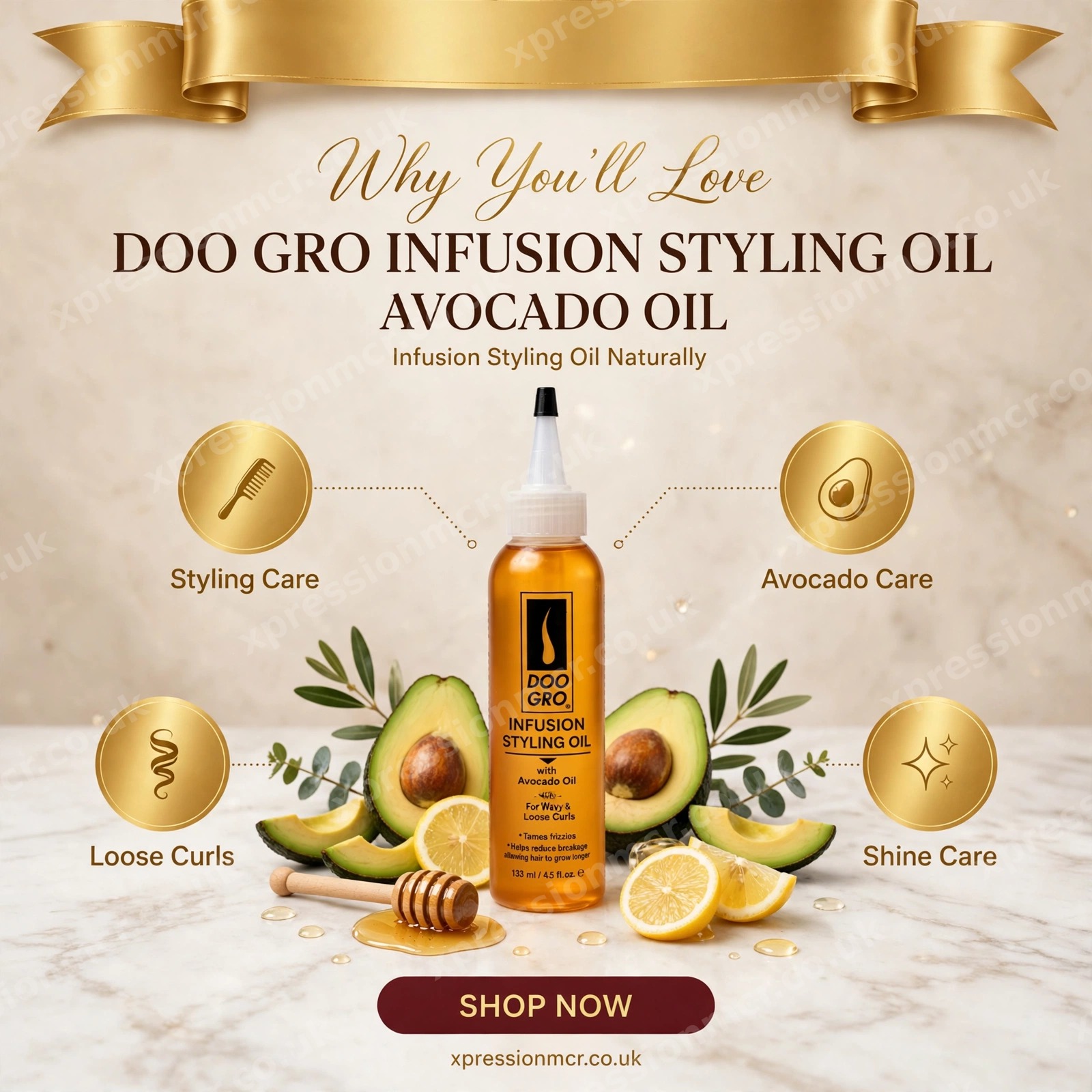 INFUSION STYLING OIL WITH AVOCADO OIL FOR WAVY & LOOSE CURLS-133ml