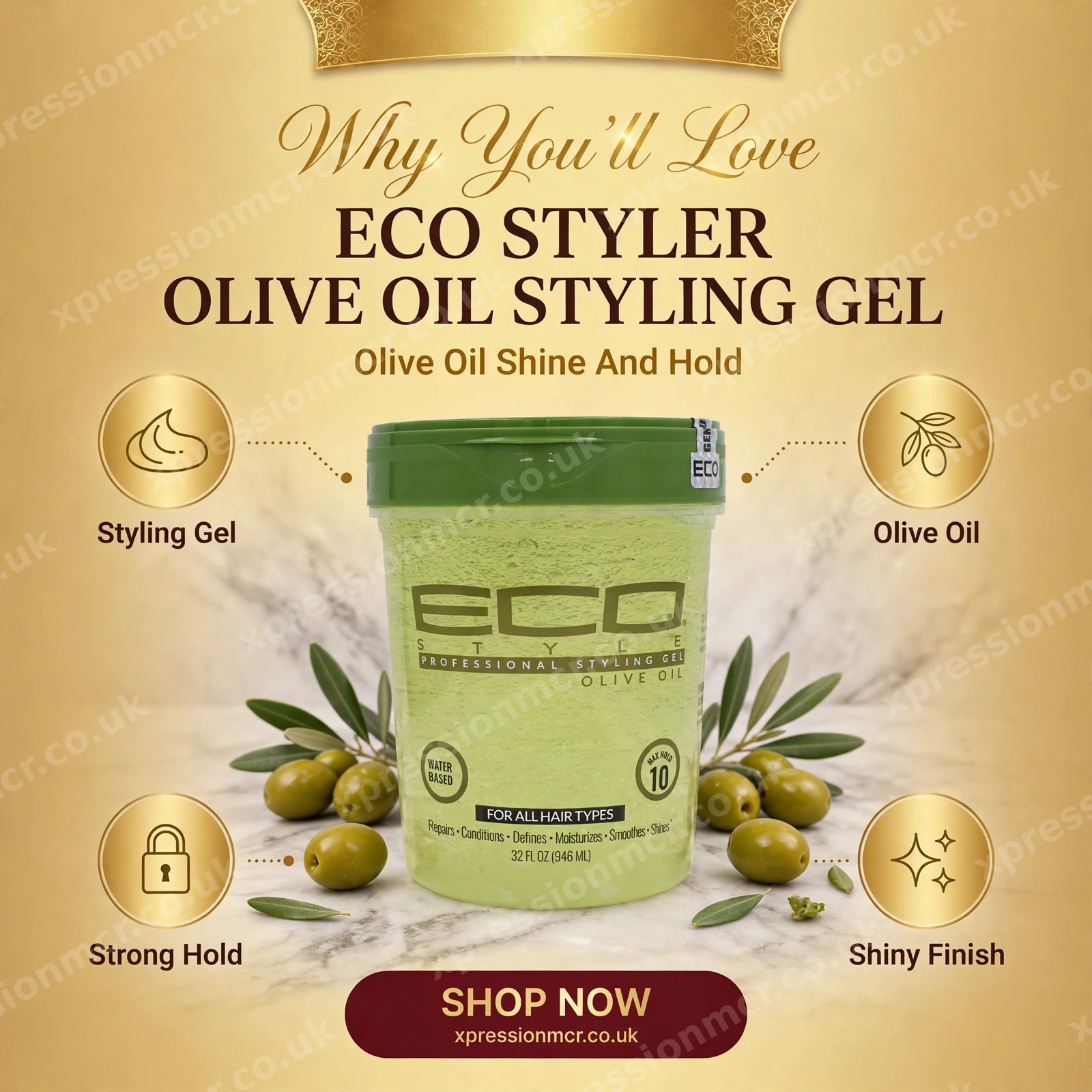 Eco Styler Olive Oil Hair Styling Gel 32oz / 946mL