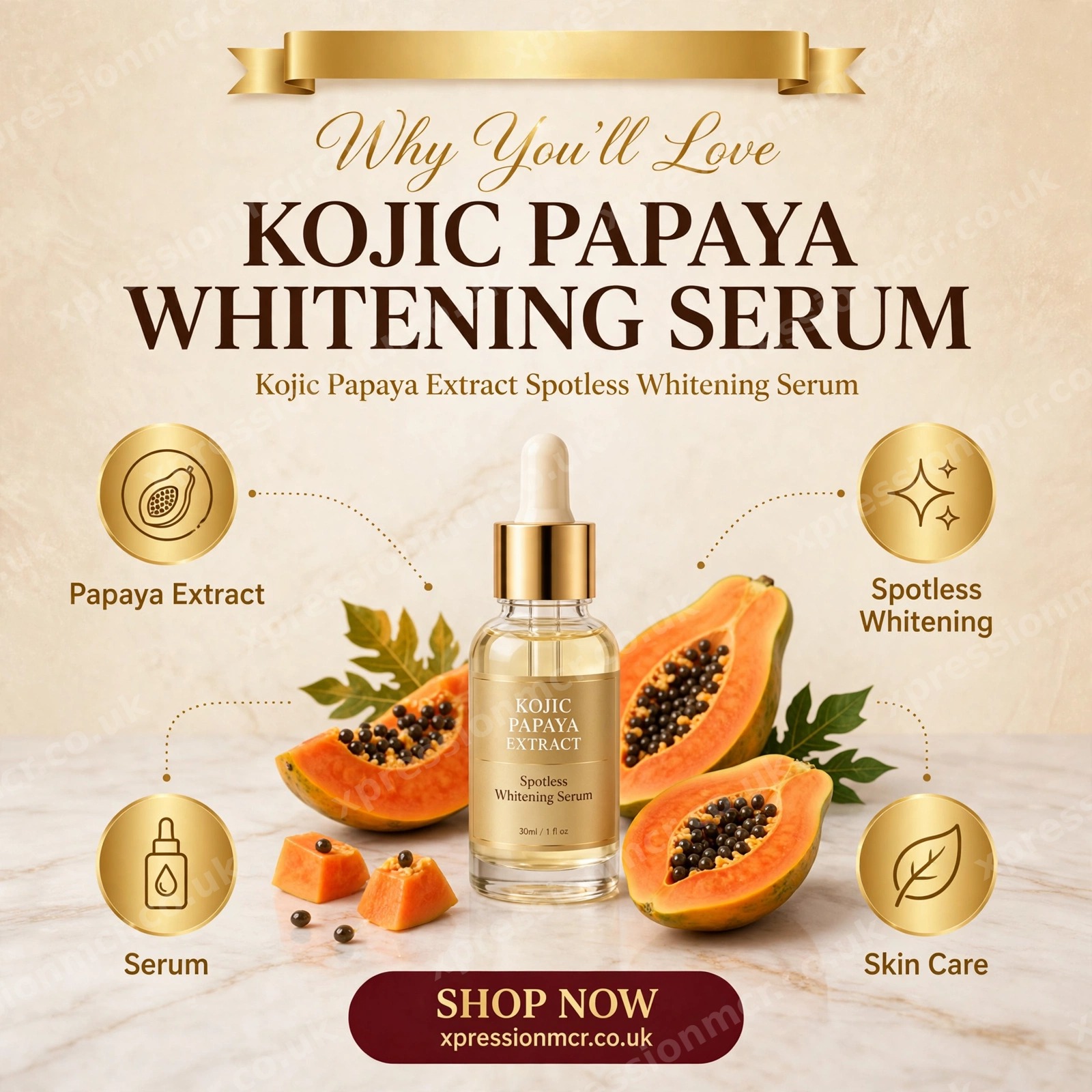 Kojic Papaya Extract Spotless Whitening Serum