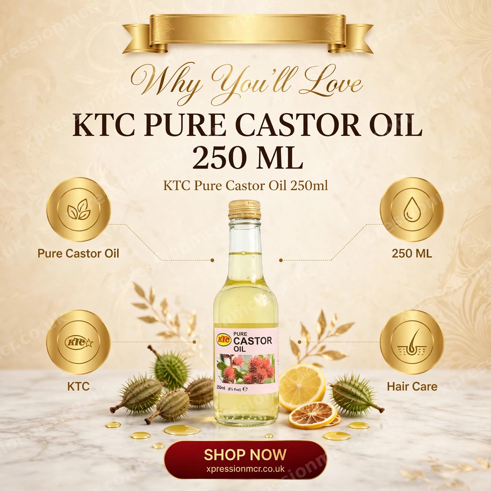 KTC Pure Castor Oil 250ml