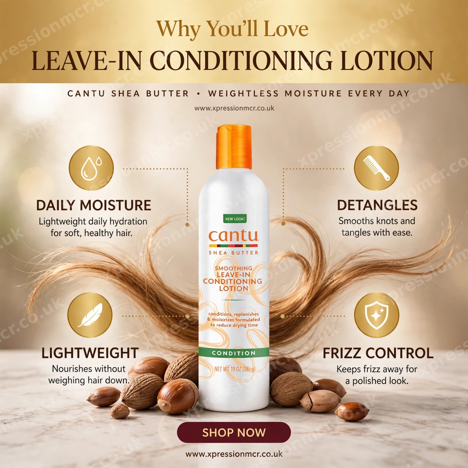 Cantu Smoothing Leave-In Conditioning Lotion with Shea Butter 10oz