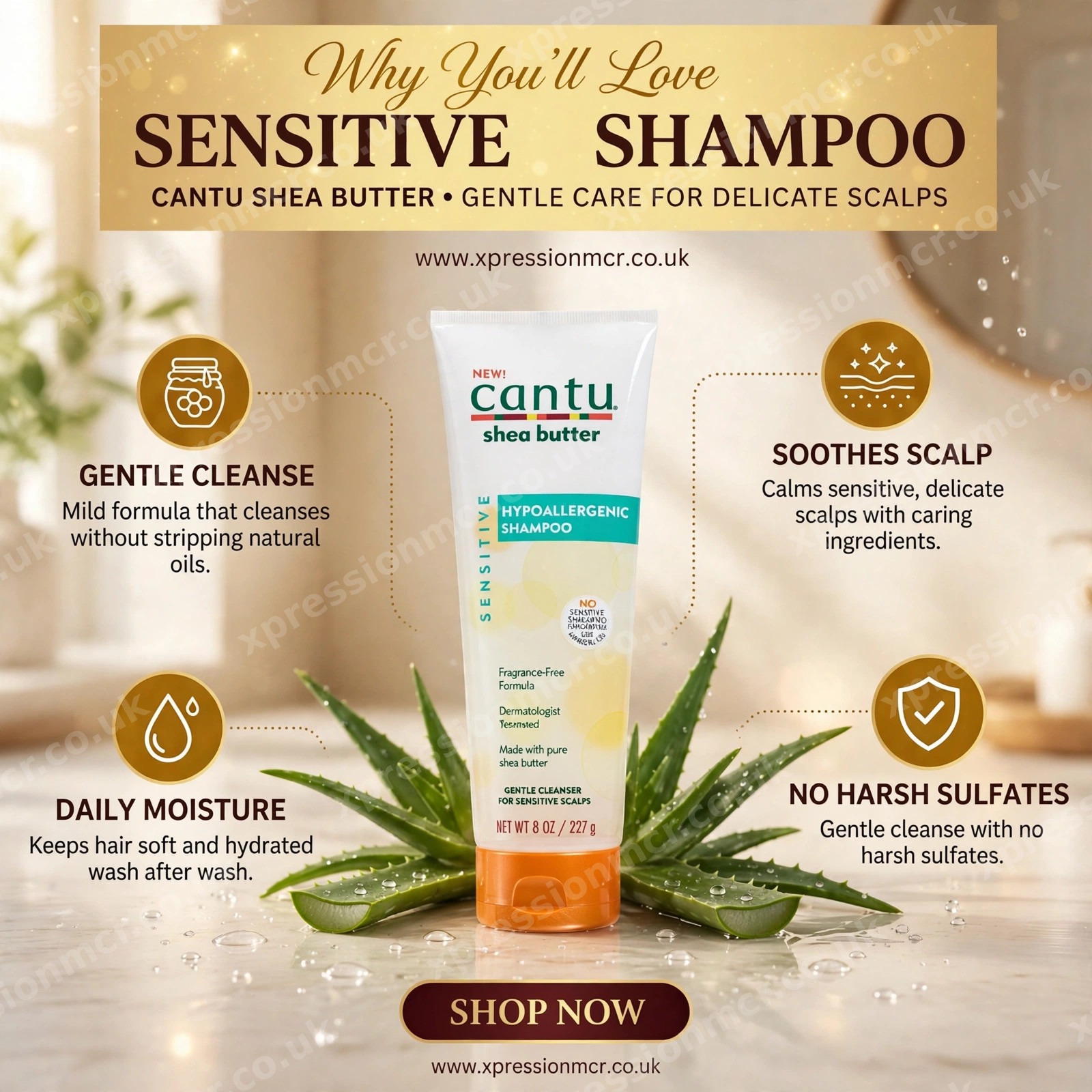 Cantu Sensitive Hypoallergenic Shampoo (8 oz.) / 237mL