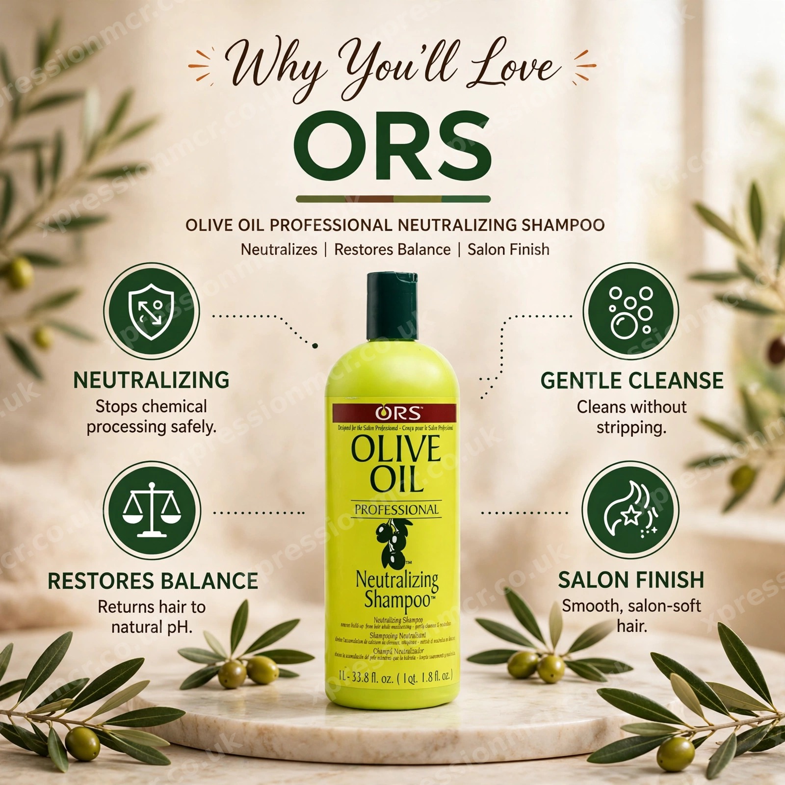 ORS Olive Oil Professional Neutralizing Shampoo 33.8oz / 1000ml