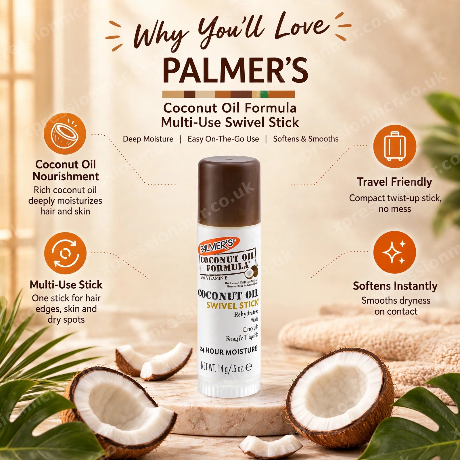 Palmer's Coconut Oil Formula Multi-Use Swivel Stick, .5oz / 14g