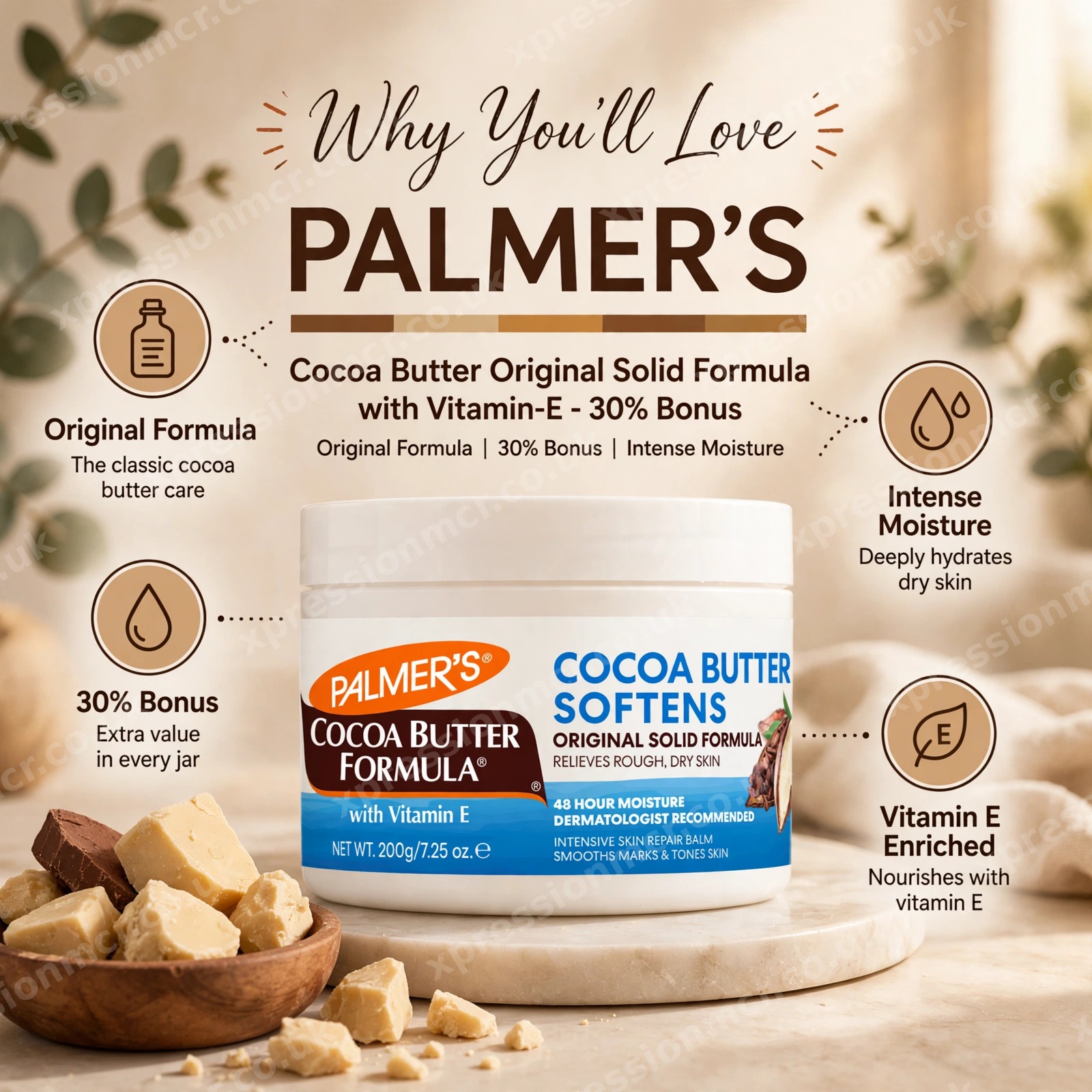 PALMERS - Cocoa Butter Original Solid Formula with Vitamin-E - 30% Bonus ( 4008P15EU )