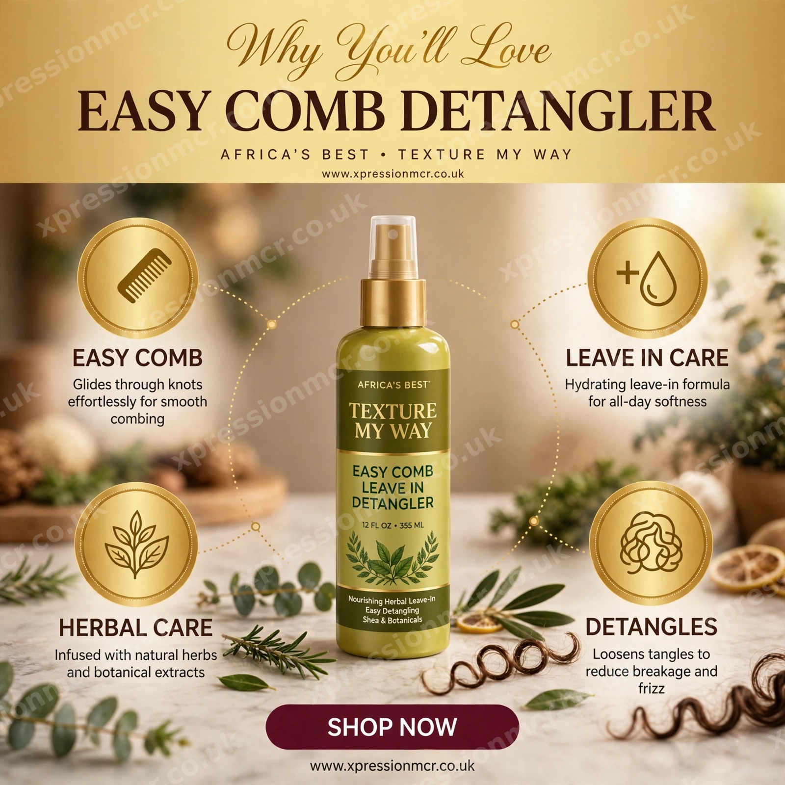 Texture My Way Easy Comb Leave In Detangler Green 12 Fl Oz