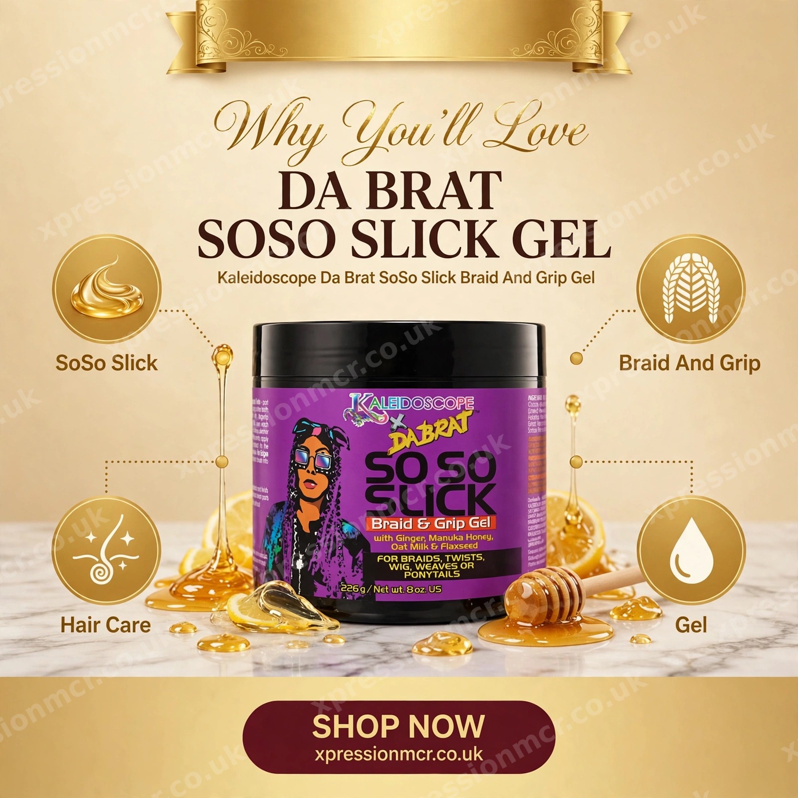 Kaleidoscope Da Brat SoSo Slick - Braid and Grip Gel 8oz