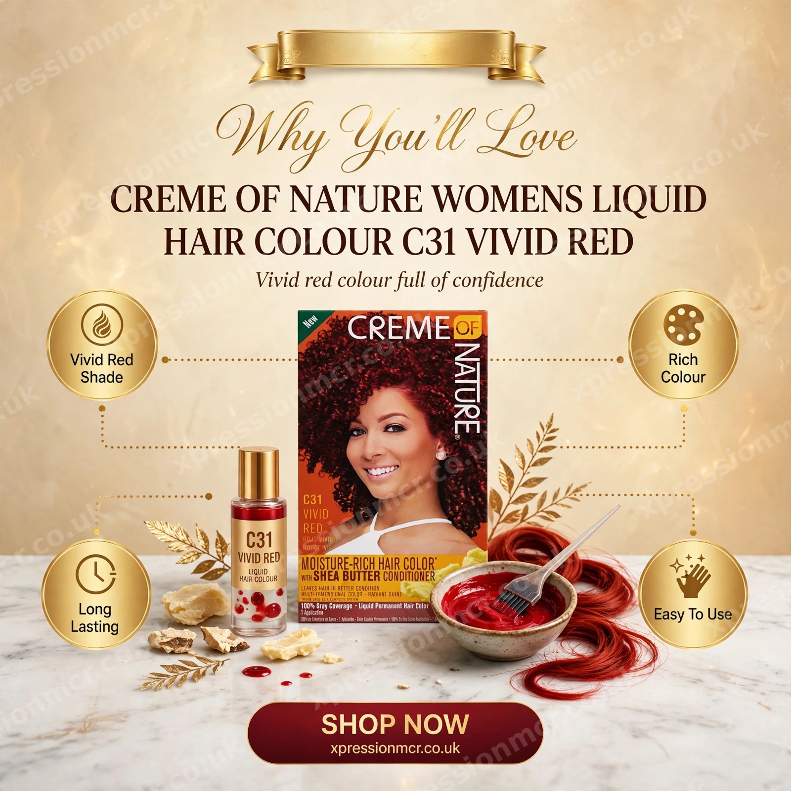 Creme Of Nature Women's Liquid Hair Colour - C31 [Vivid Red]