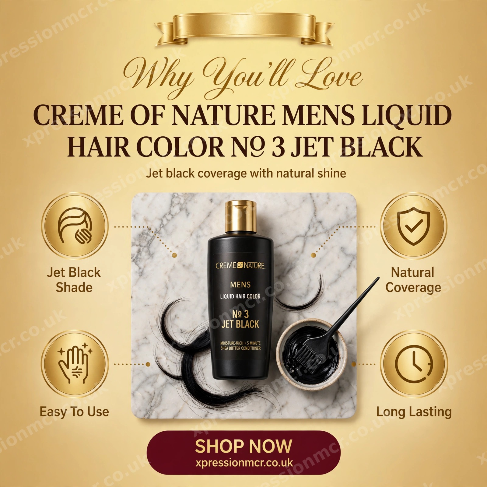 Creme Of Nature Mens Liquid Hair Color No 3 Jet Black