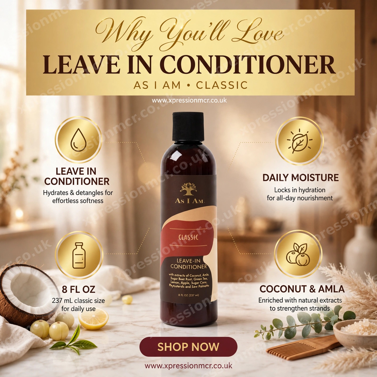 As I Am Classic Leave-In Conditioner 8 FL.OZ / 237mL