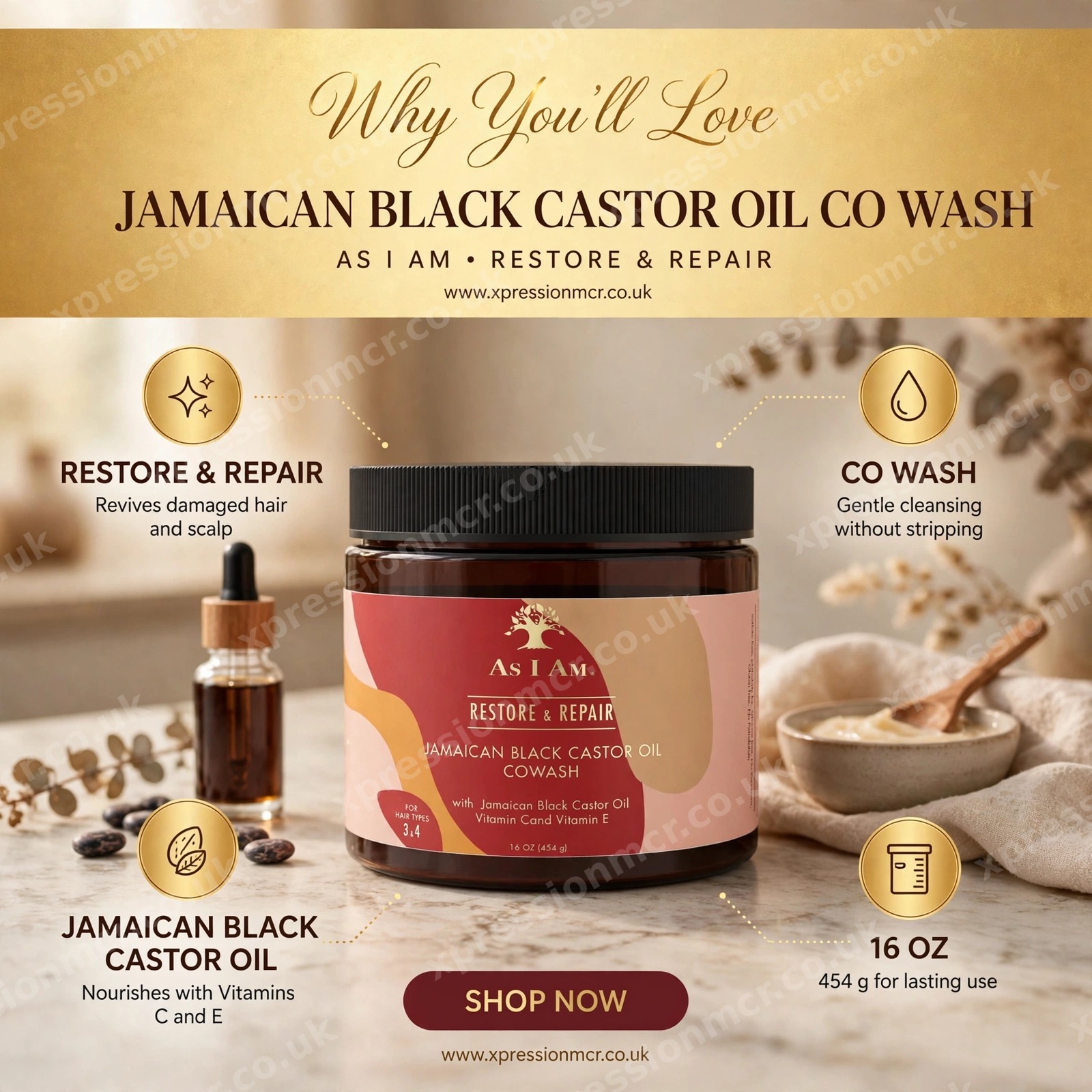 As I Am Jamaican Black Castor Oil Co-Wash 16 fl.oz / 454g
