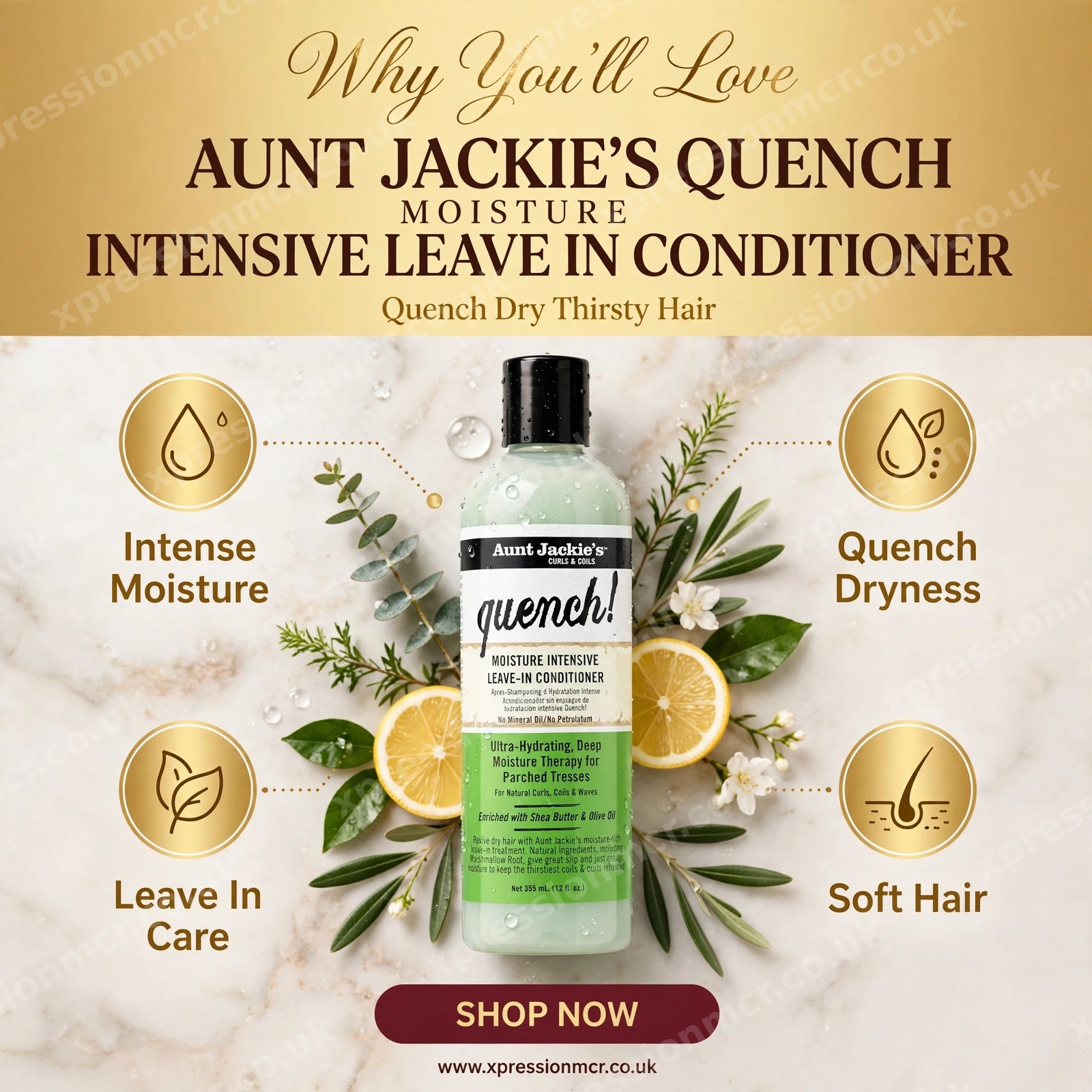 Aunt Jackie's Quench Moisture Intensive Leave-in Conditioner - 12fl.oz / 355mL