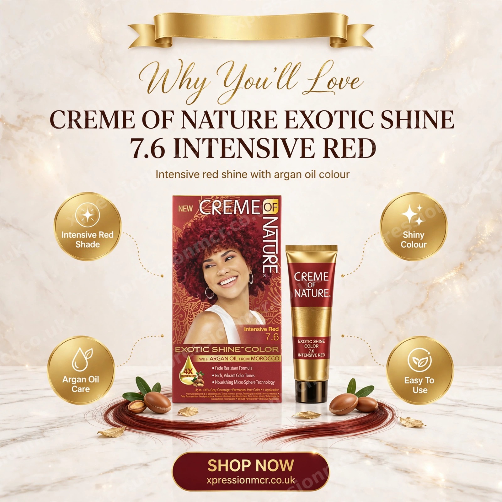 Creme Of Nature Exotic Shine Colour With Argan Oil From Morocco 7.6 Intensive Red