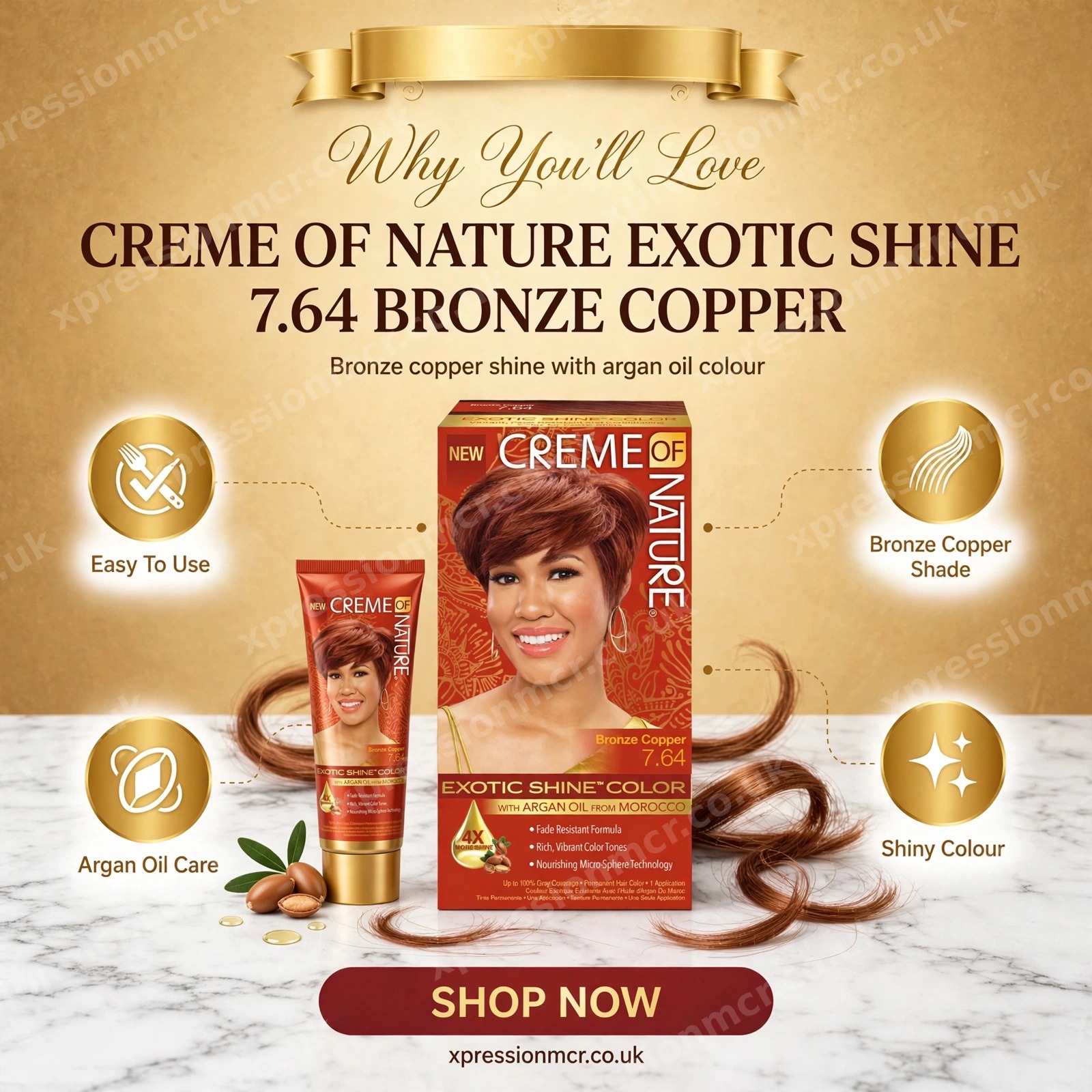 Creme Of Nature Exotic Shine Colour With Argan Oil From Morocco 7.64 Bronze Copper