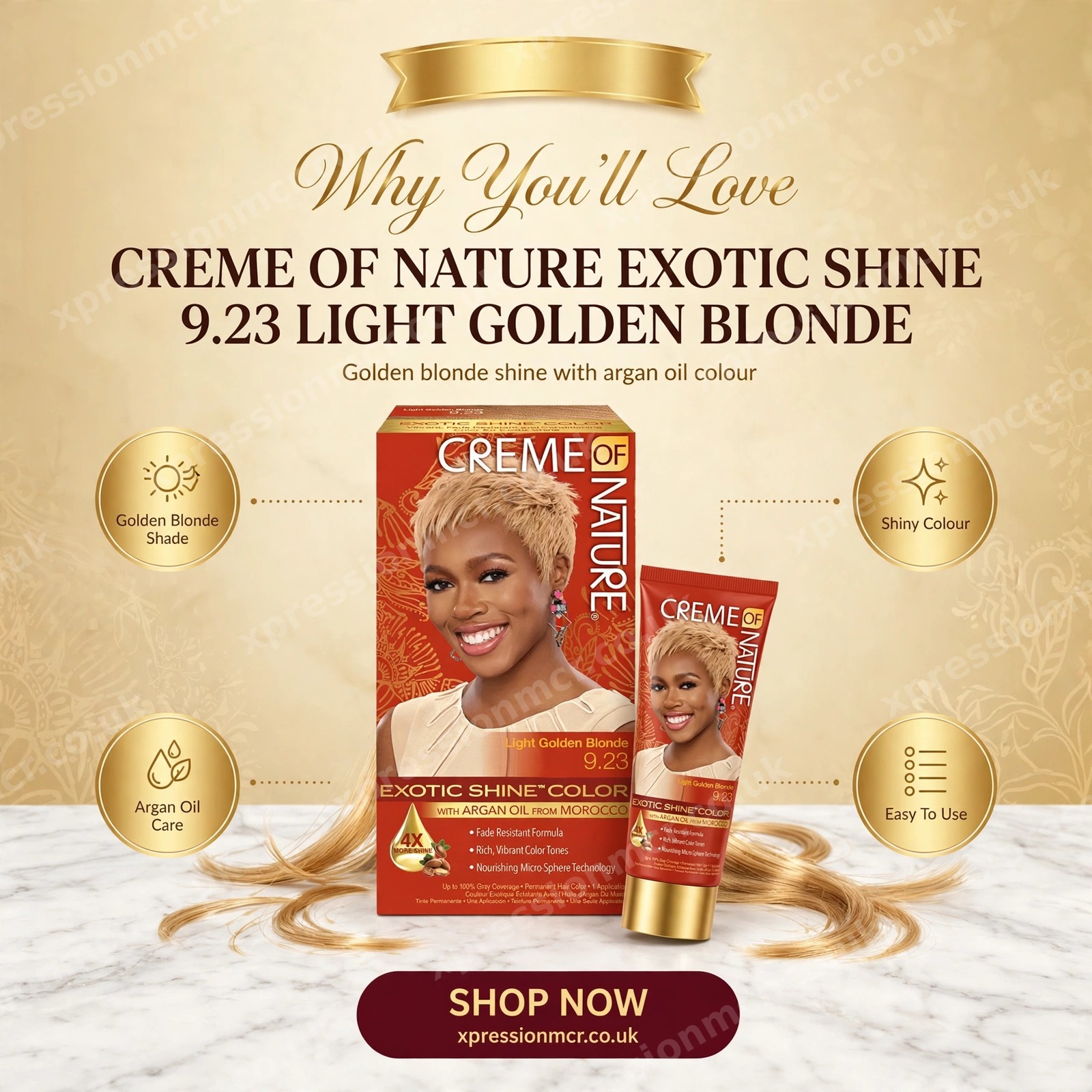 Creme Of Nature Exotic Shine Colour With Argan Oil From Morocco 9.23 [LIGHT GOLDEN BLONDE]
