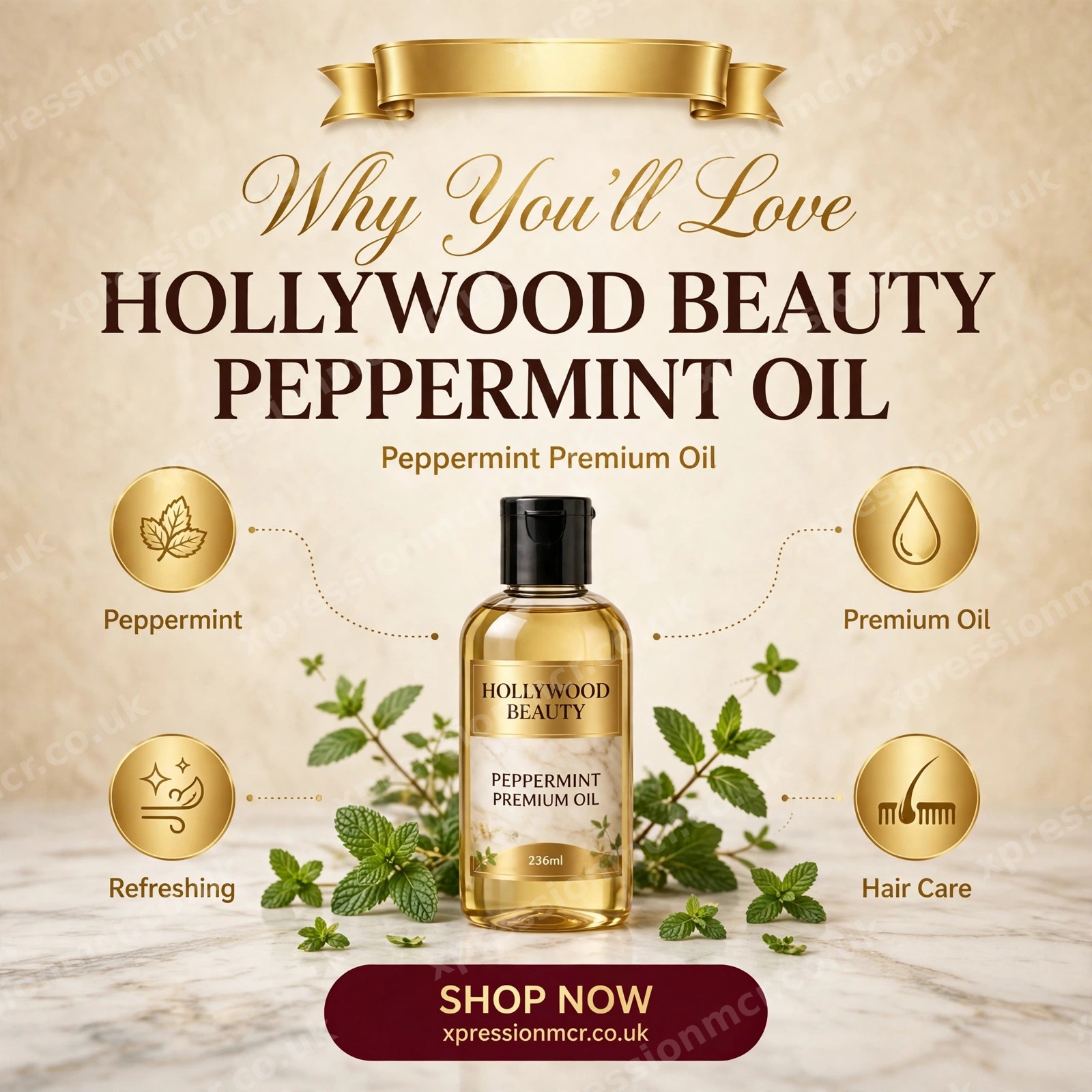 Hollywood Beauty Peppermint Premium Oil 236ml