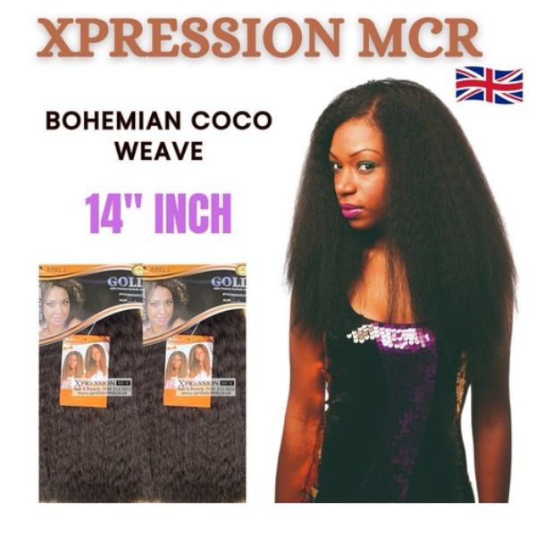 Sleek Bohemian Coco Noble Gold Synthetic Hair Weave 14 Inch